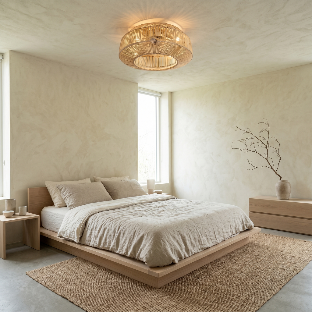 Ventilateur plafond silencieux bambou tressé | Kaya