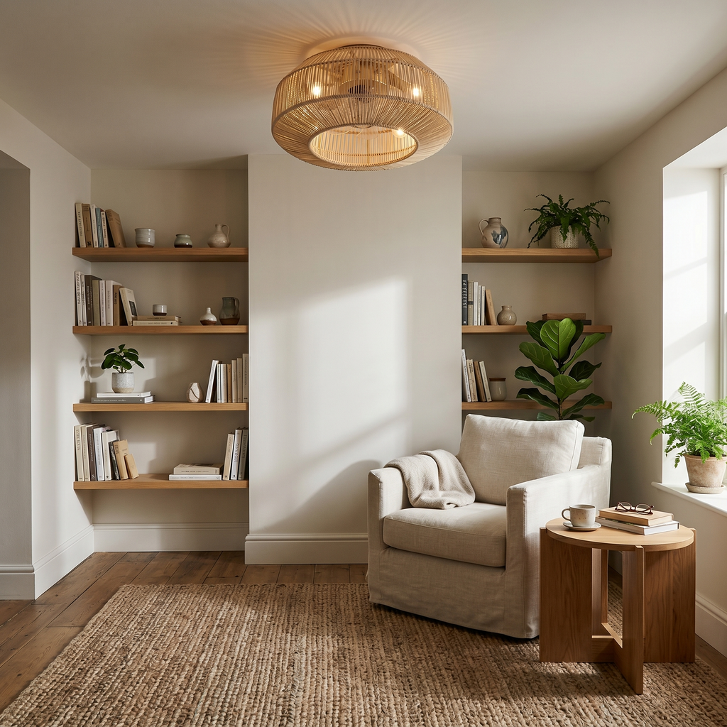 Ventilateur plafond silencieux bambou tressé | Kaya