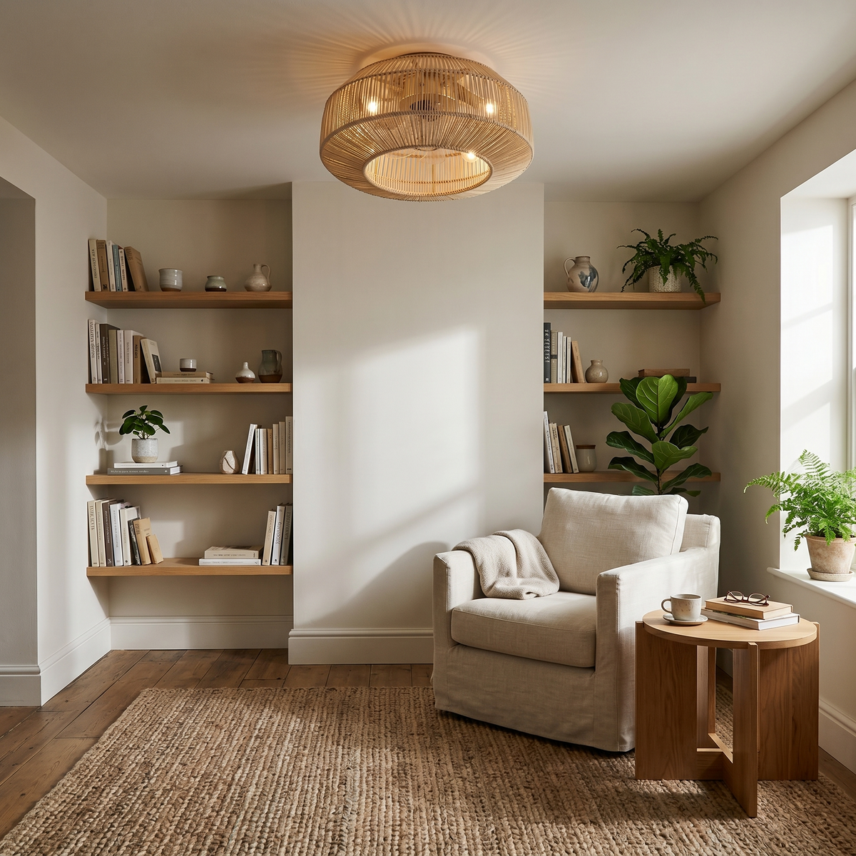 Ventilateur plafond silencieux bambou tressé | Kaya