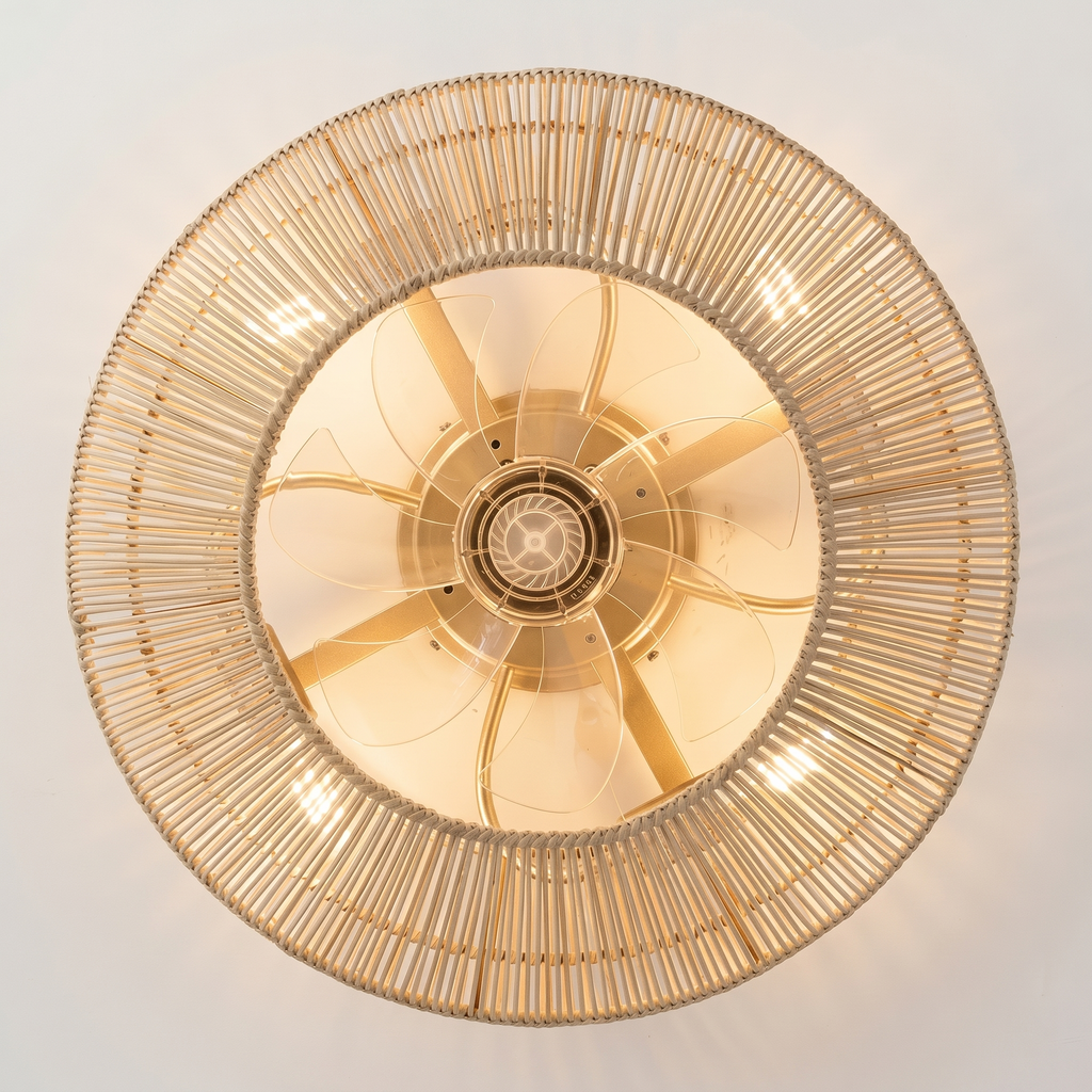 Ventilateur plafond silencieux bambou tressé | Kaya