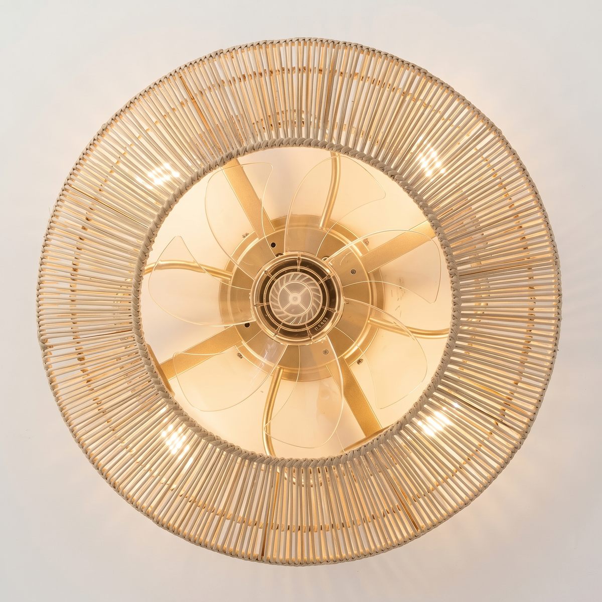 Ventilateur plafond silencieux bambou tressé | Kaya