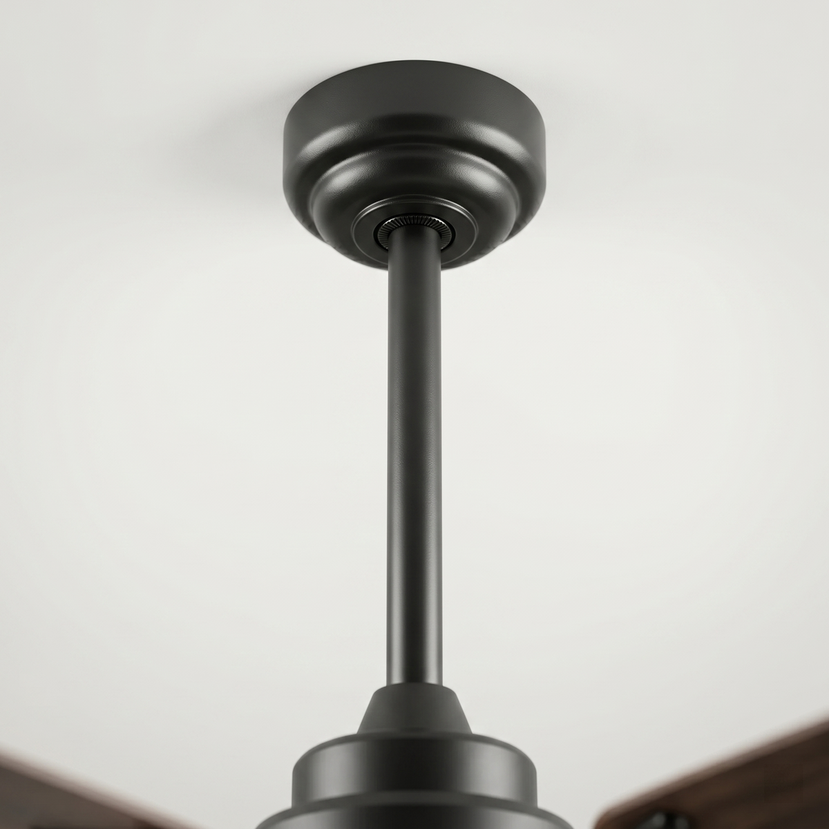 Ventilateur plafond silencieux 5 pales noyer noir LED | Darvo